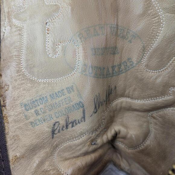 VTG Great Western Custom Boot Two-Tone Leather Boot US 9 Men Side Zip Cowboy - Picture 12 of 15